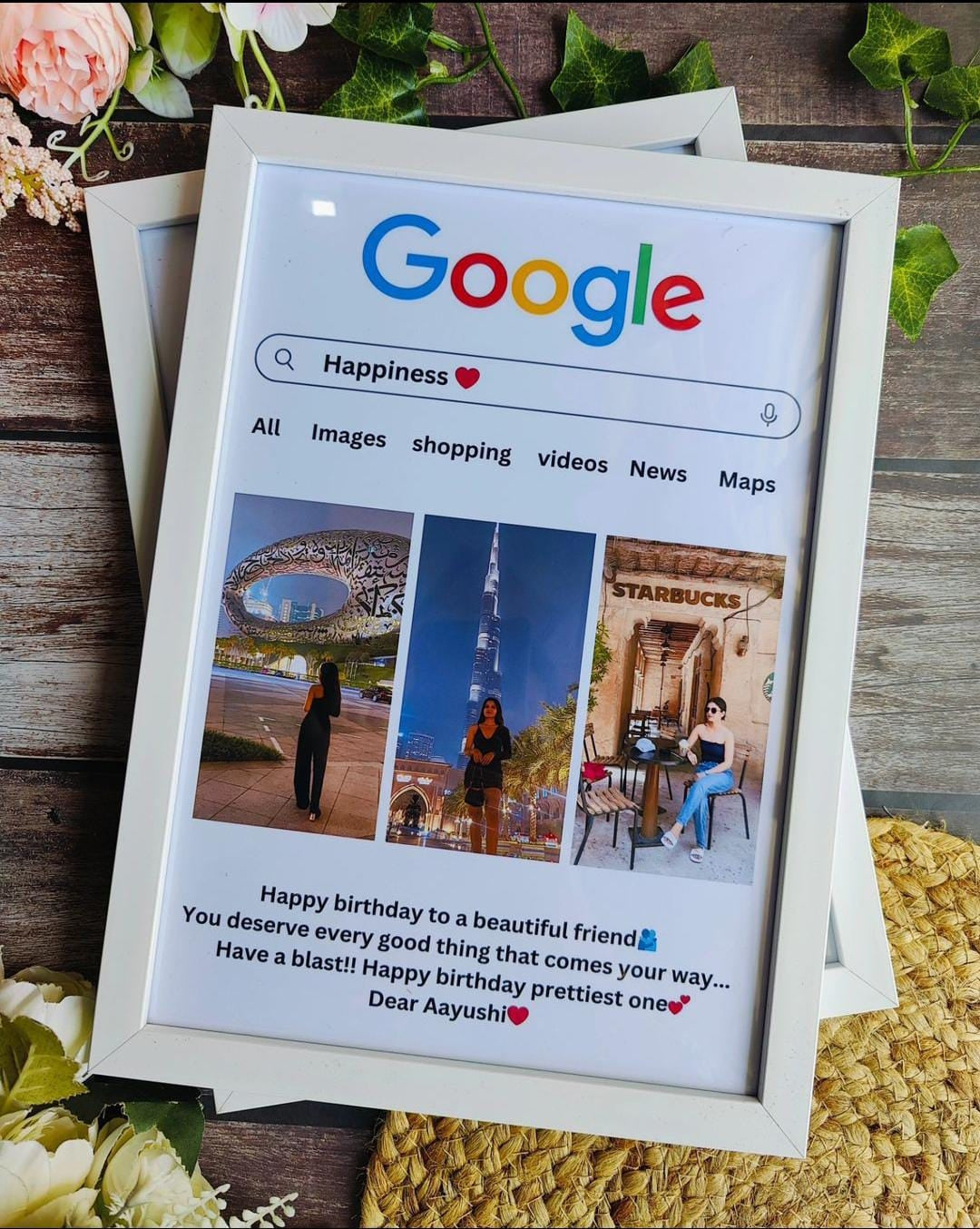 Google search engine photo frame