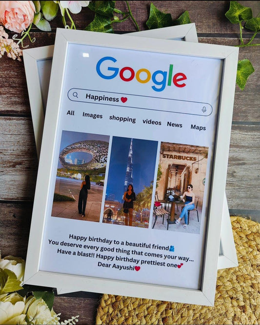 Google search engine photo frame